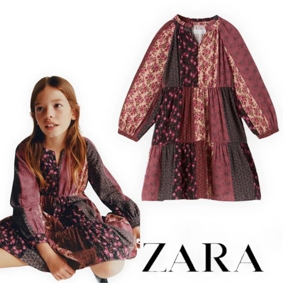 Zara Other - ZARA Kids | Maroon | PATCHWORK DRESS